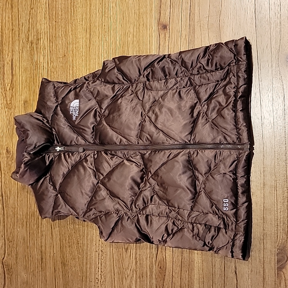 Brown North Face puffer vest
